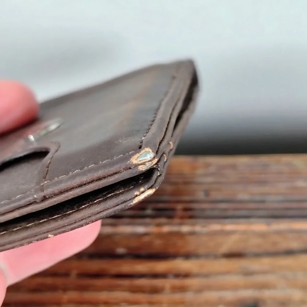 Travando Mens Leather Bifold Wallet with Money‎ Clip Brown Slim Card Holder Logo